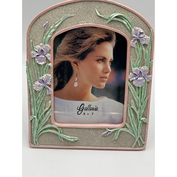 Galleria Picture Frame Tabletop Ceramic 5 x 7 Floral Design - Picture 1 of 6